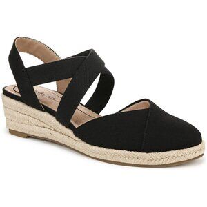 LifeStride Womens Kimball Canvas Espadrille Wedges